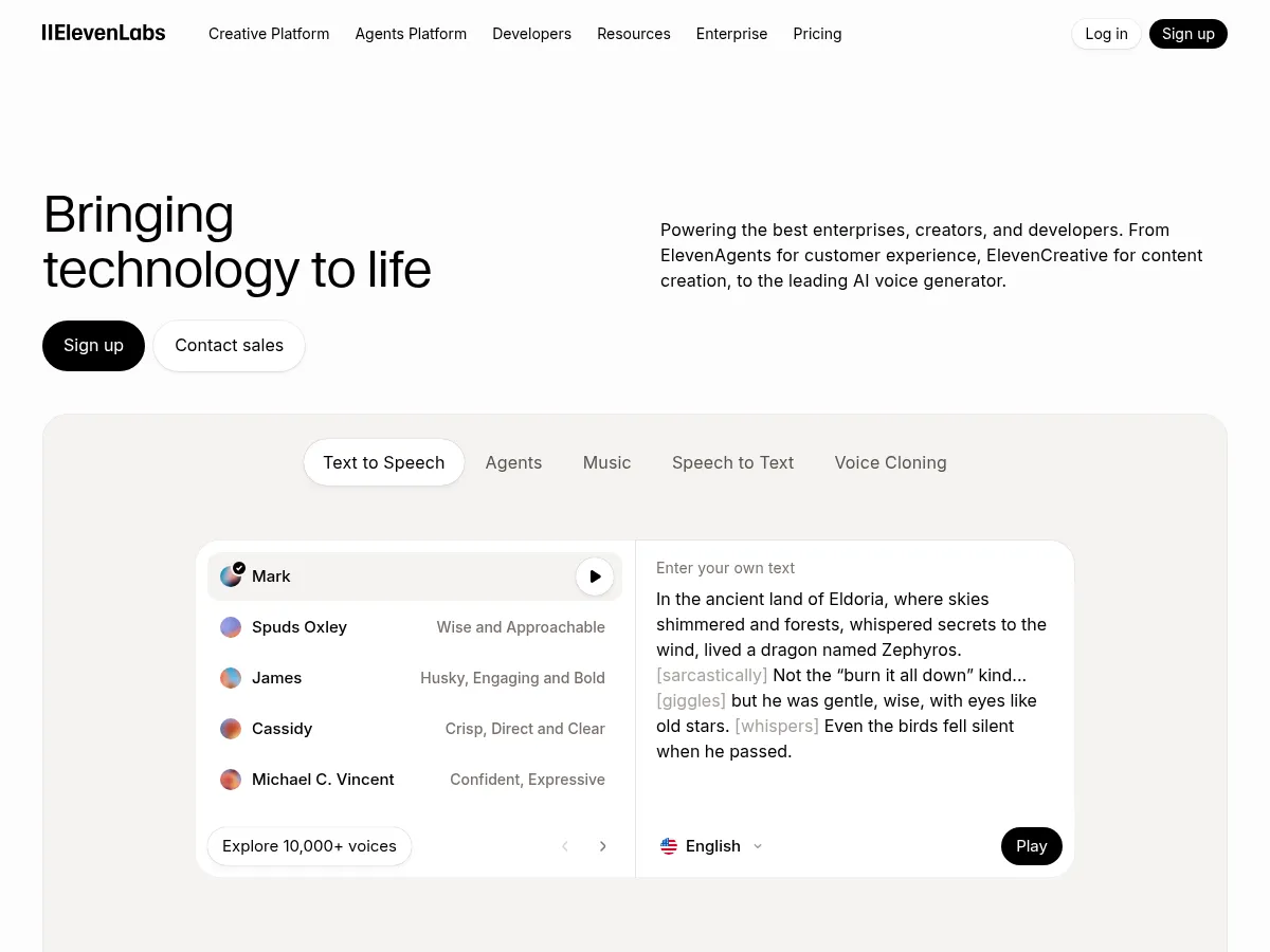 ElevenLabs Screenshot