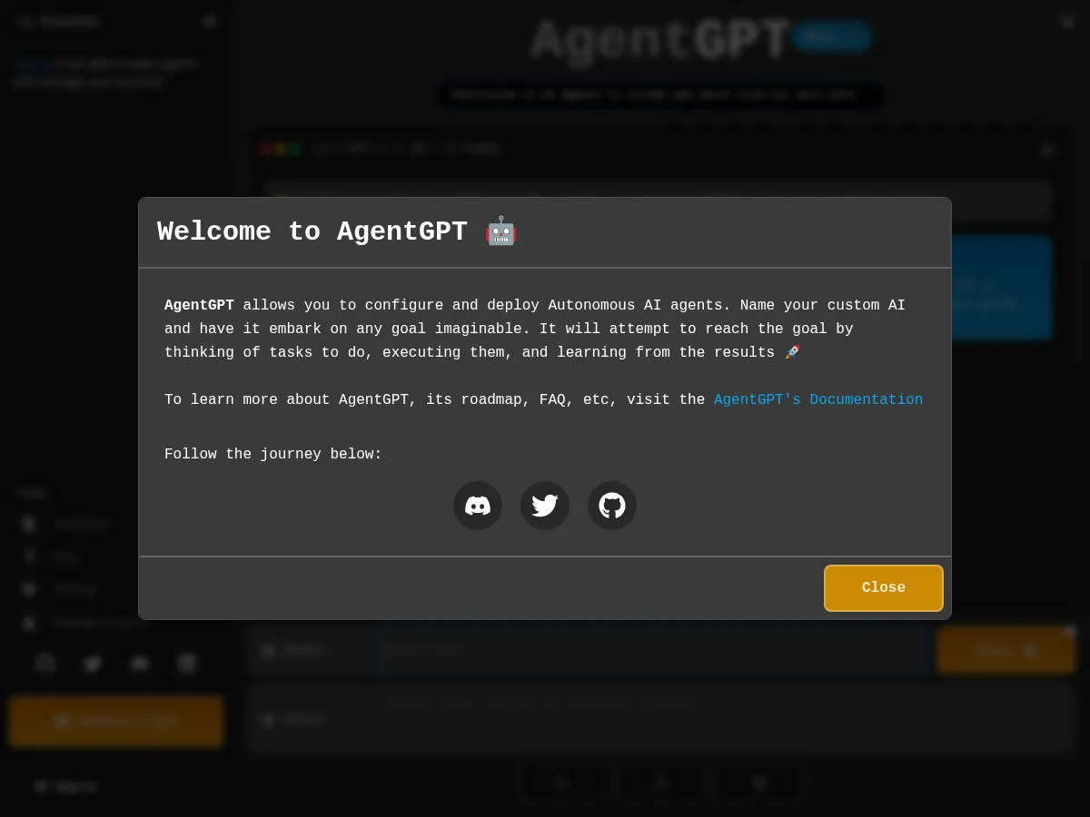 AgentGPT Screenshot