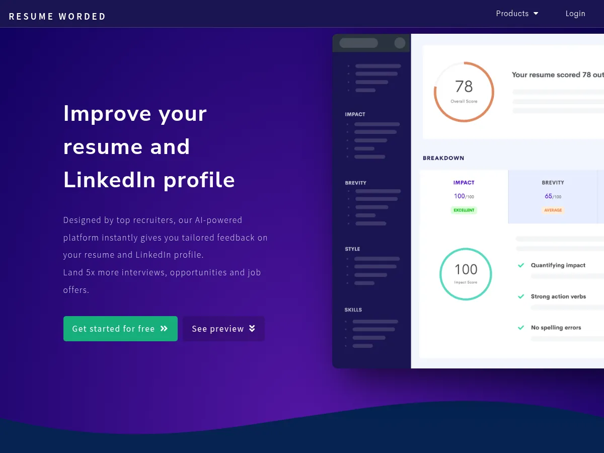 Resume Worded Screenshot