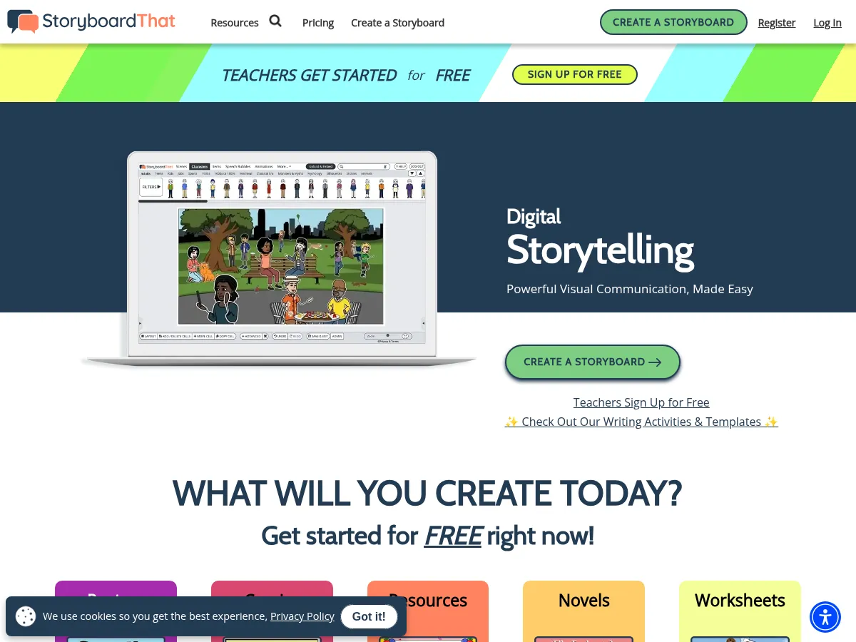 StoryboardThat Screenshot