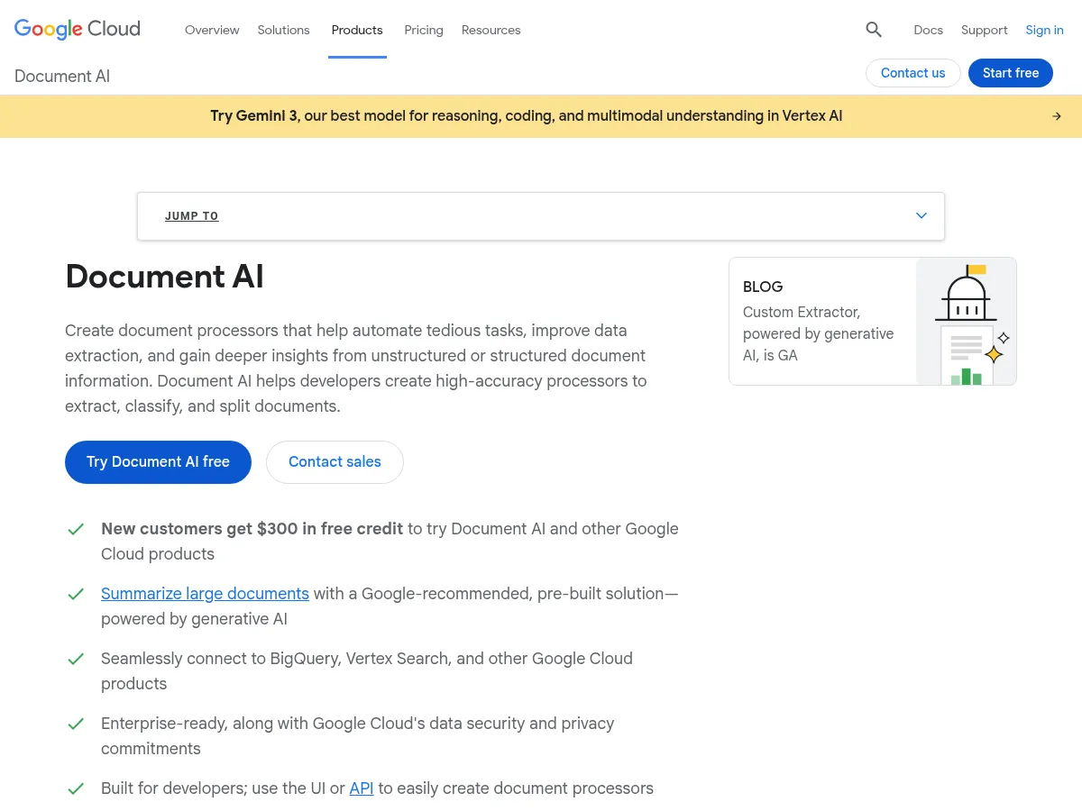 Google Document AI Screenshot