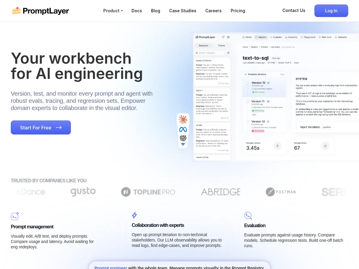 PromptLayer Screenshot
