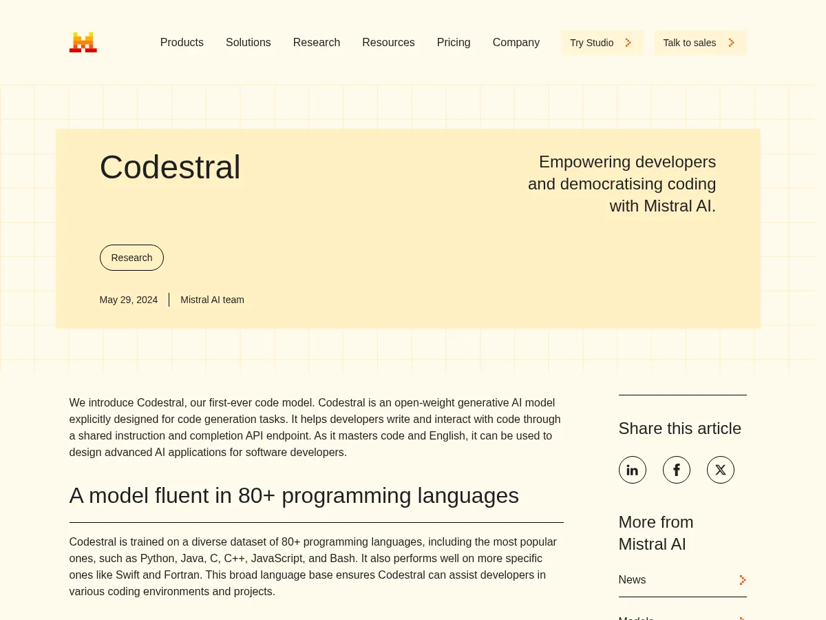 Codestral Screenshot