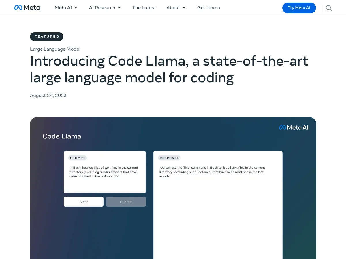Code Llama Screenshot