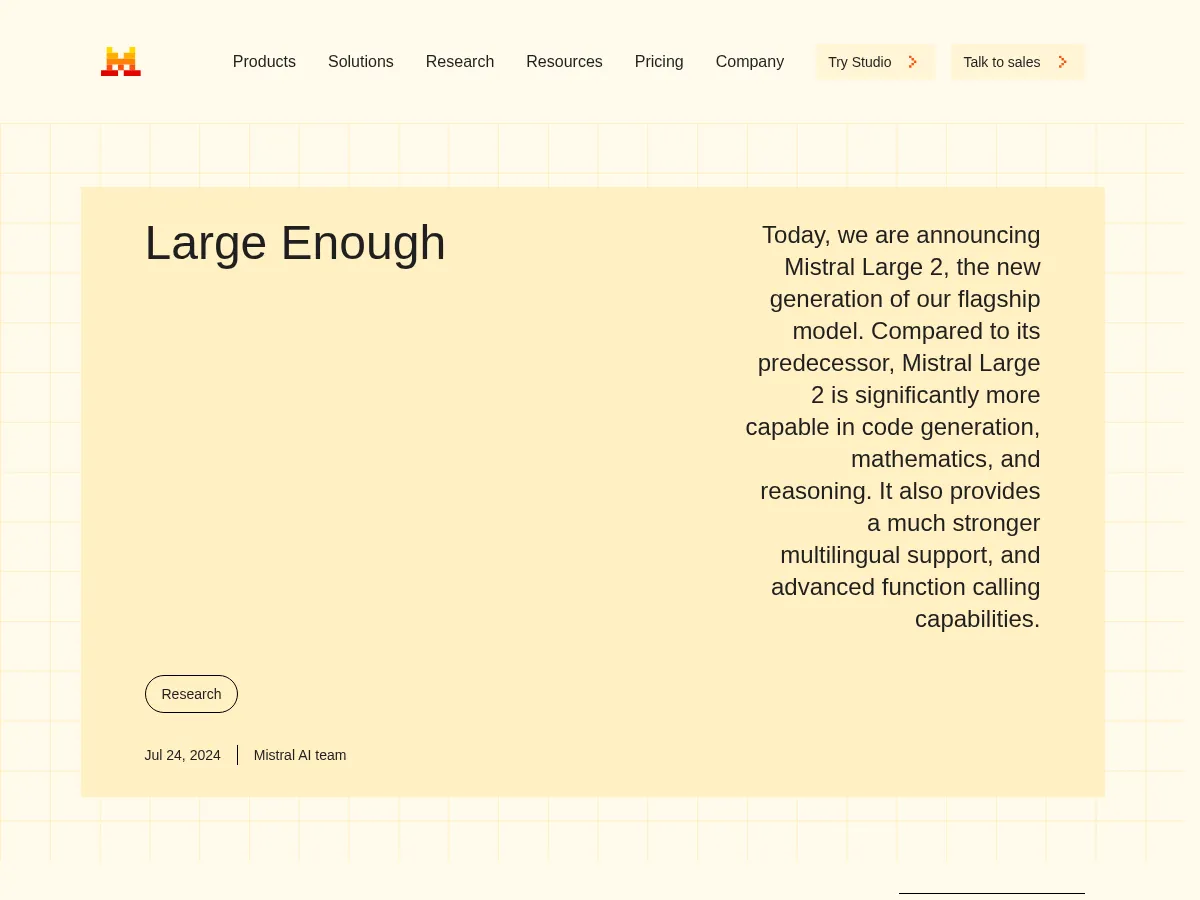 Mistral Large Screenshot