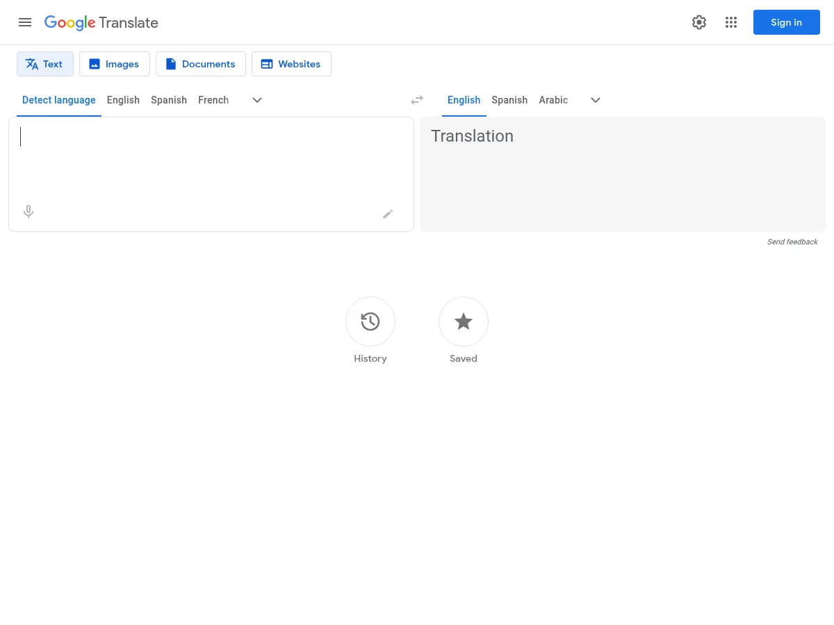 Google Translate Screenshot