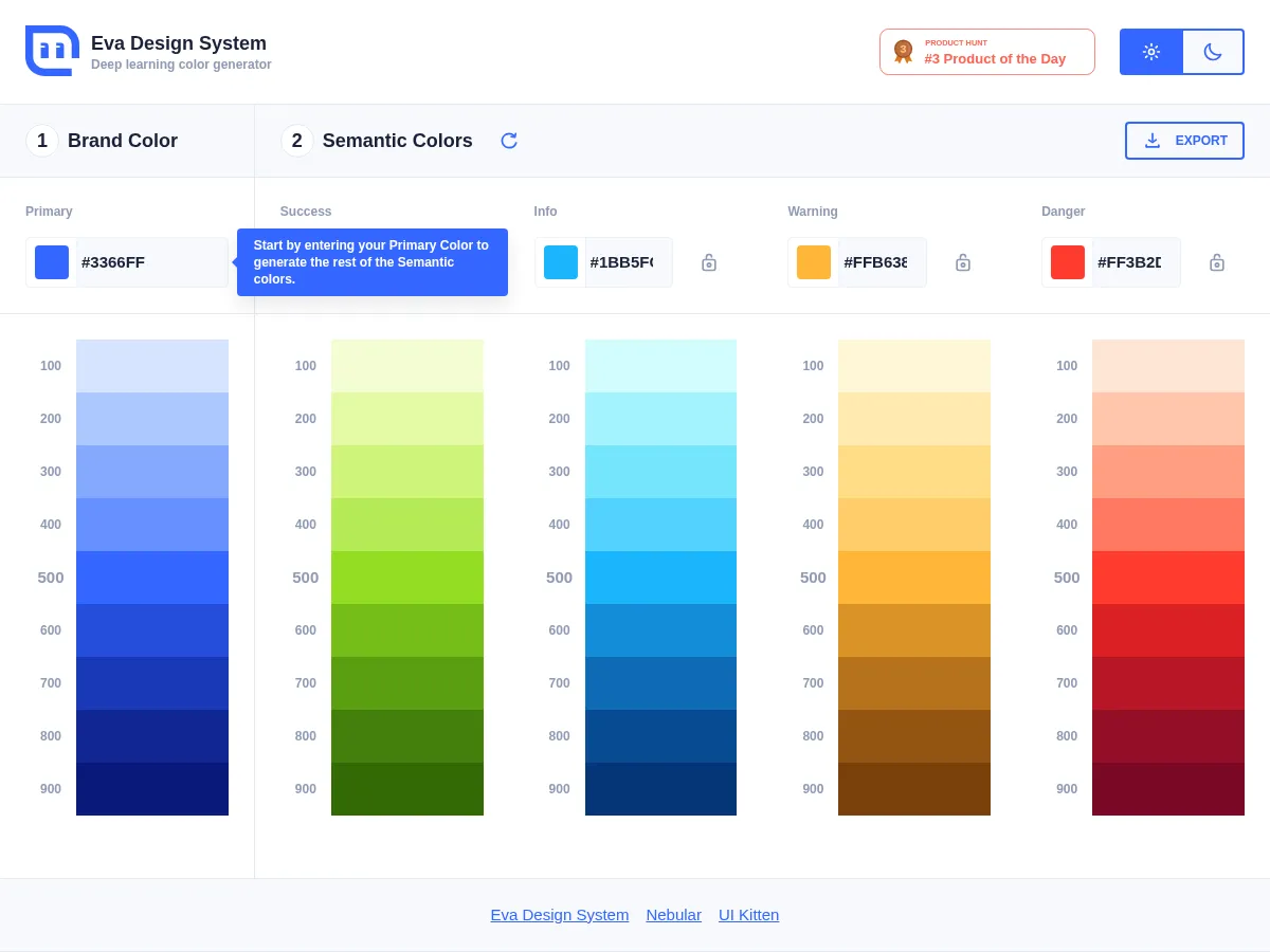 Eva Design System Screenshot