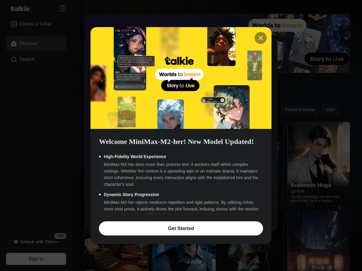 Talkie AI Screenshot